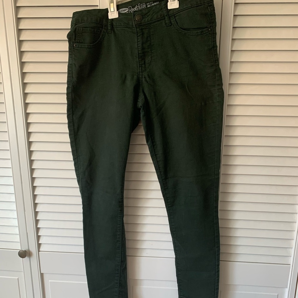 Old navy dark green skinny stretchy jeans